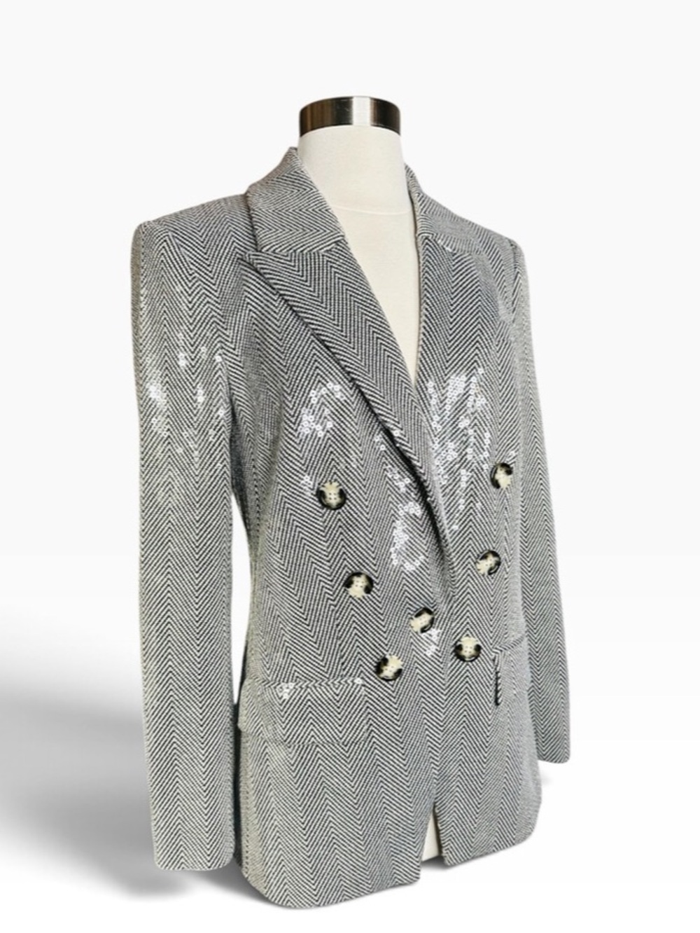 RARE VERONICA BEARD Sequin Herringbone Dickey Blazer 4 Prototype One of a kind!